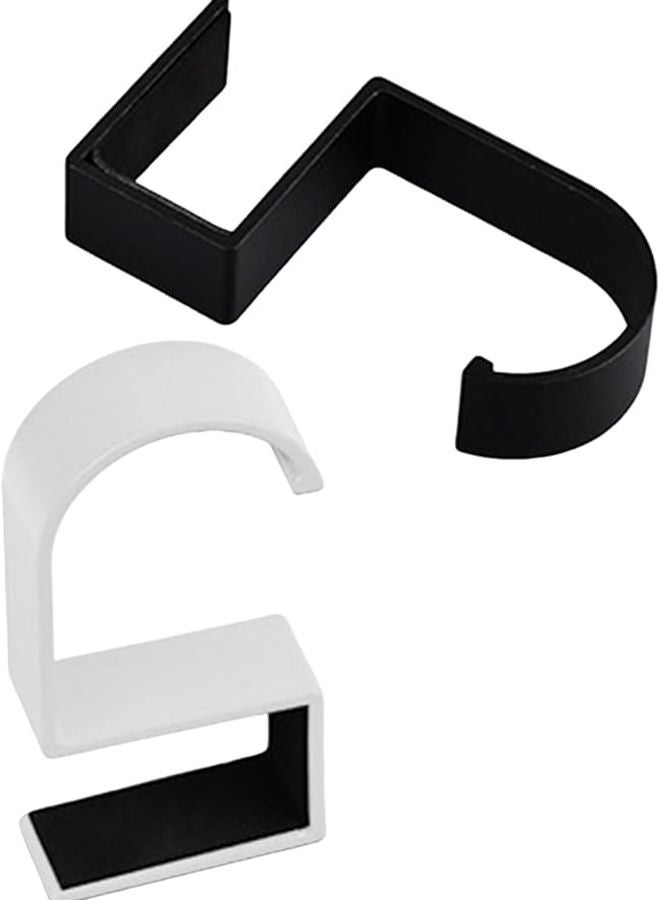 5 Shape Sturdy Metal Hook For Student Bags Wall Attachment Black White Double Tone - Image 1